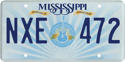 MS license plate NXE472