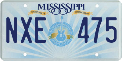 MS license plate NXE475