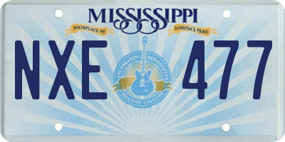 MS license plate NXE477
