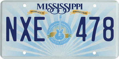 MS license plate NXE478
