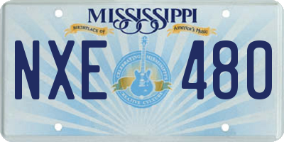 MS license plate NXE480