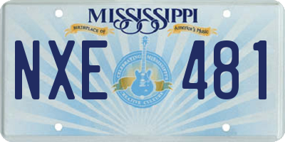 MS license plate NXE481