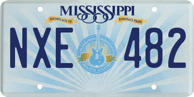 MS license plate NXE482