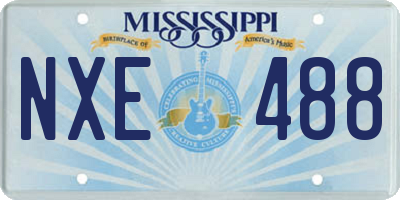 MS license plate NXE488