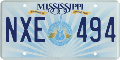 MS license plate NXE494