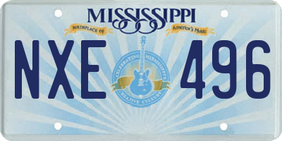 MS license plate NXE496