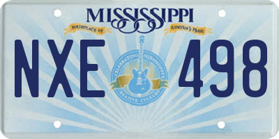 MS license plate NXE498