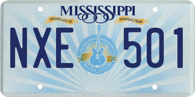 MS license plate NXE501