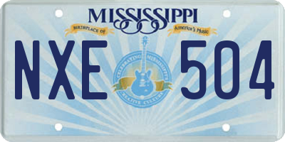 MS license plate NXE504
