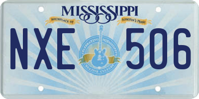 MS license plate NXE506
