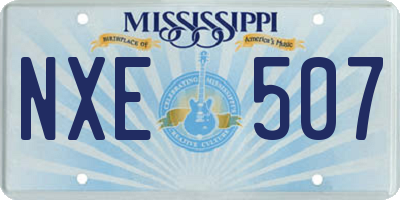 MS license plate NXE507
