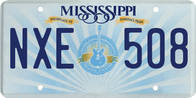 MS license plate NXE508