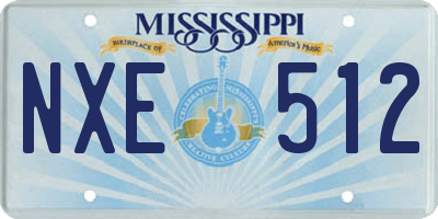 MS license plate NXE512