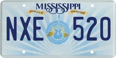 MS license plate NXE520