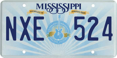 MS license plate NXE524