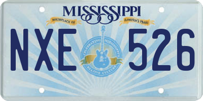 MS license plate NXE526