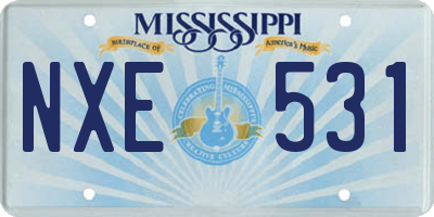 MS license plate NXE531