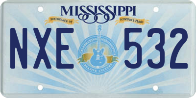 MS license plate NXE532
