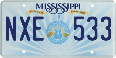 MS license plate NXE533