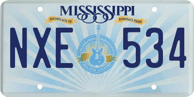 MS license plate NXE534