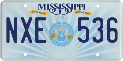 MS license plate NXE536