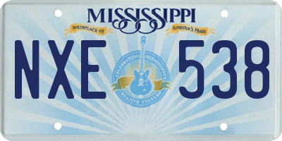 MS license plate NXE538