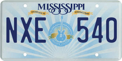 MS license plate NXE540