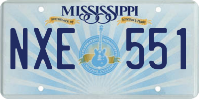 MS license plate NXE551
