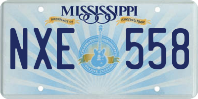MS license plate NXE558