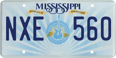 MS license plate NXE560