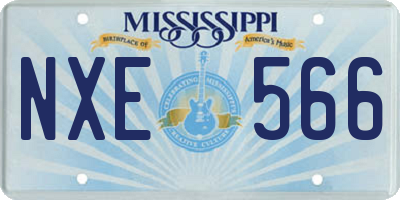 MS license plate NXE566