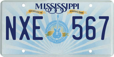 MS license plate NXE567