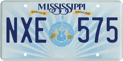 MS license plate NXE575