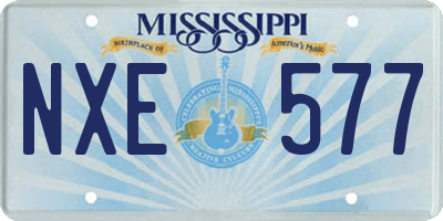MS license plate NXE577
