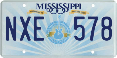 MS license plate NXE578
