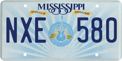 MS license plate NXE580