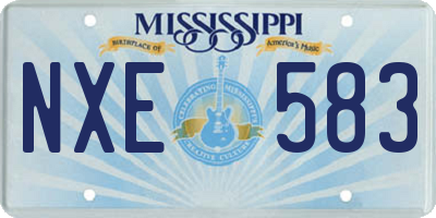 MS license plate NXE583