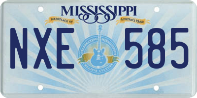 MS license plate NXE585