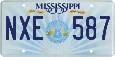 MS license plate NXE587