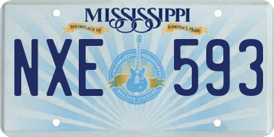MS license plate NXE593