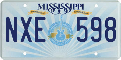 MS license plate NXE598