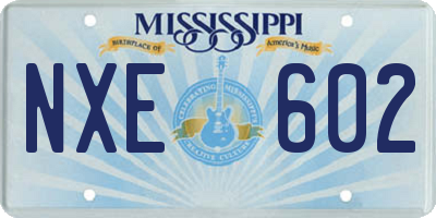 MS license plate NXE602
