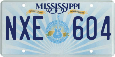 MS license plate NXE604