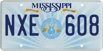 MS license plate NXE608