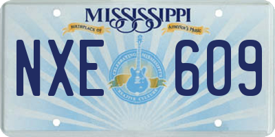 MS license plate NXE609