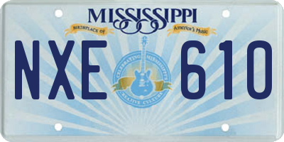 MS license plate NXE610