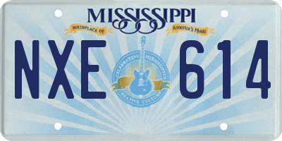 MS license plate NXE614