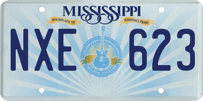 MS license plate NXE623