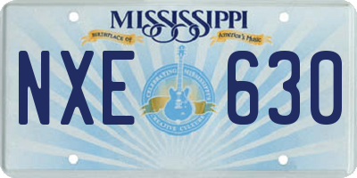MS license plate NXE630
