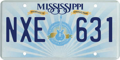 MS license plate NXE631